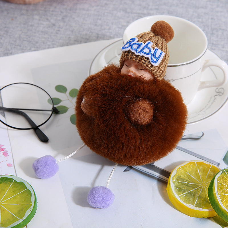 Wholesale 12PCS Plush Sleeping Doll Doll Keychain